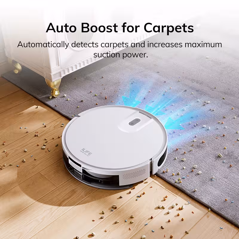ILIFE V20 robotas dulkių siurblys su 5000Pa siurbimo galia, LiDAR navigacija ir programėlės valdymu