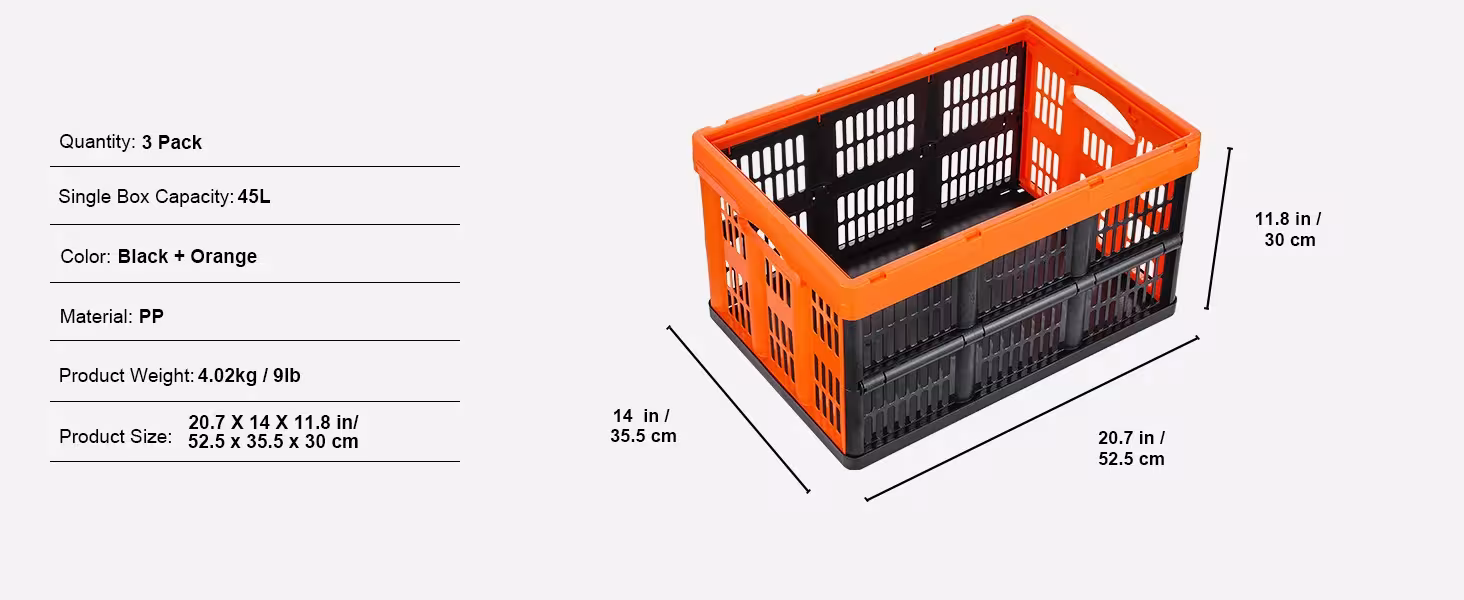 scatola pieghevole per oggetti da 45L