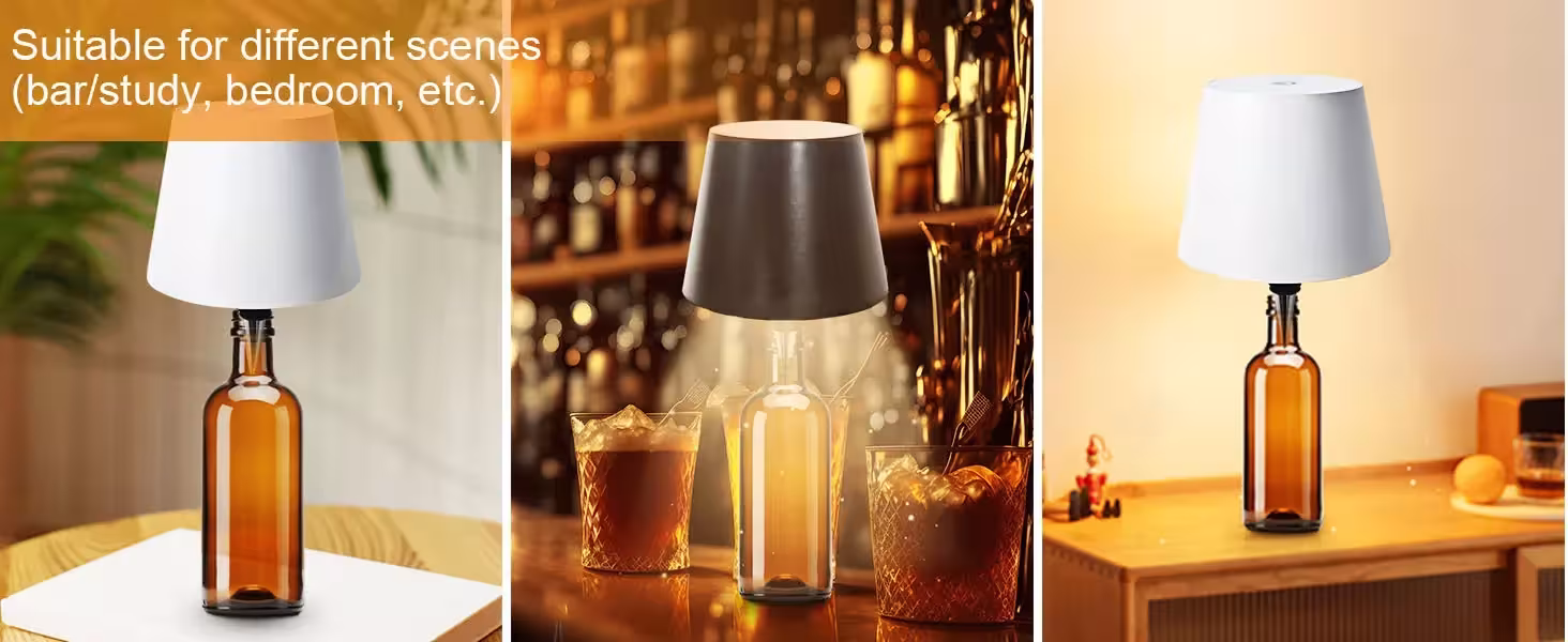 lampe de table en forme de bouteille