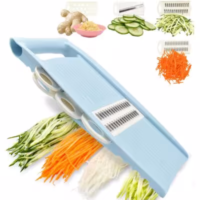 Hachoir multifonctionnel 5-en-1 pour légumes et fruits, râpe manuelle pour pommes de terre, trancheuse de cuisine et éminceur de légumes
