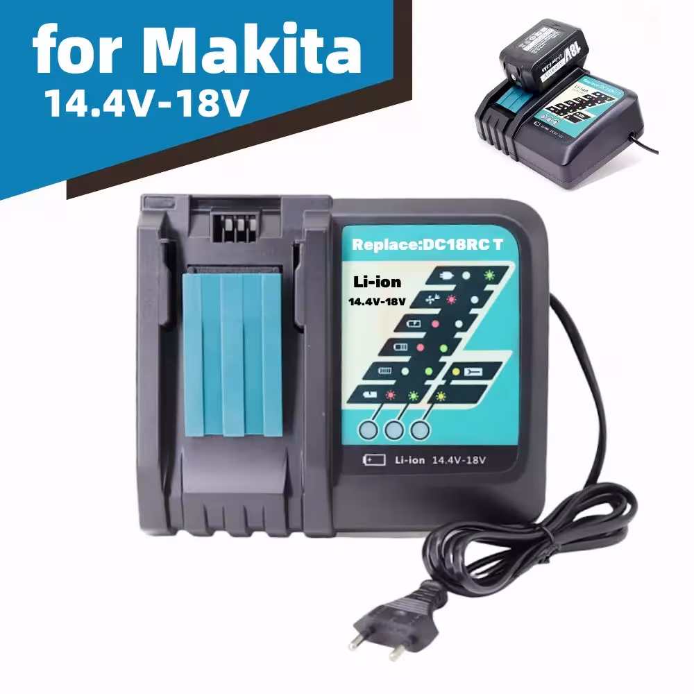 DC18RC greitas kroviklis, suderinamas su Makita 14,4V-18V ličio jonų baterijomis BL1415 BL1815 BL1830B BL1850B