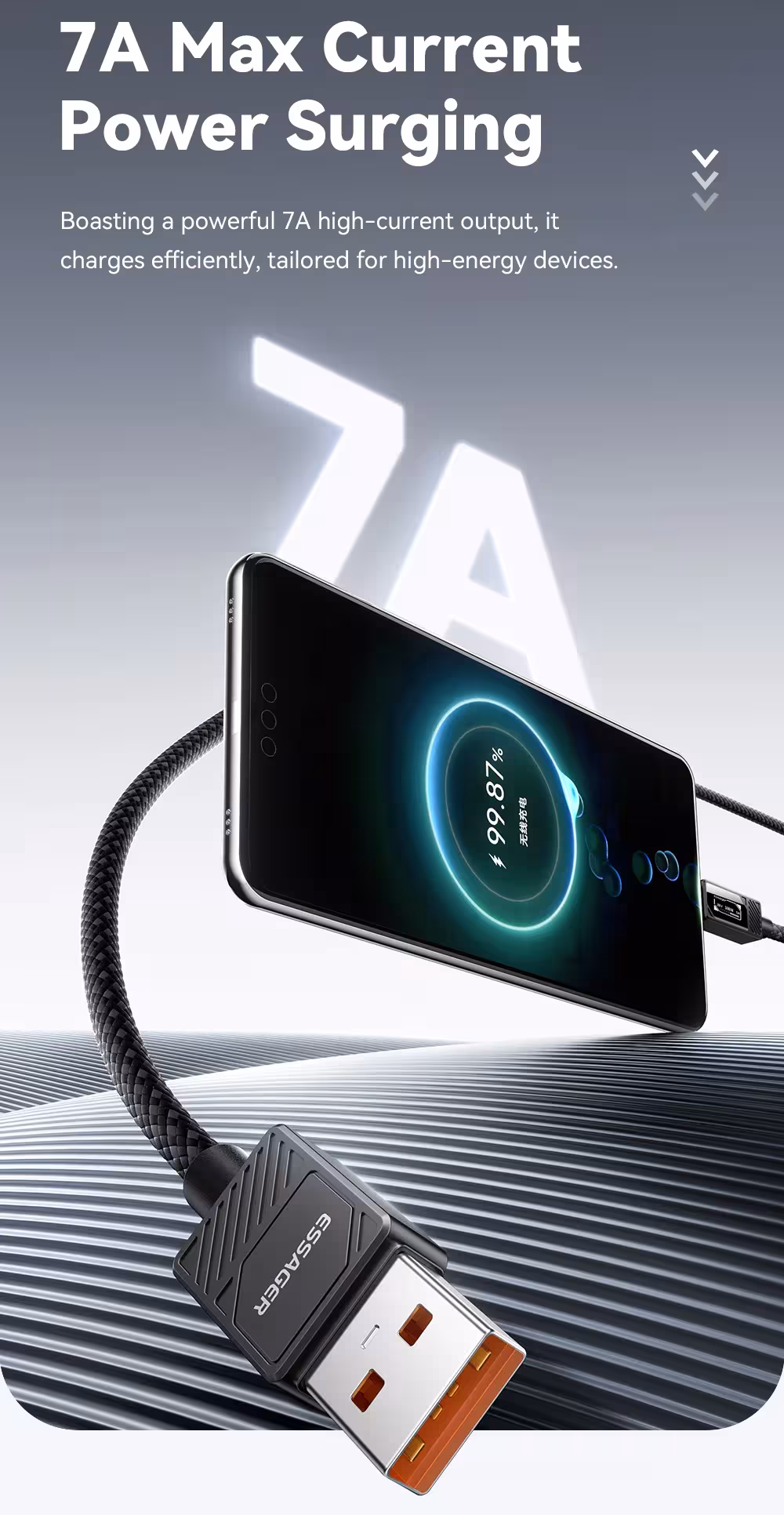 USB C kabelis 100W