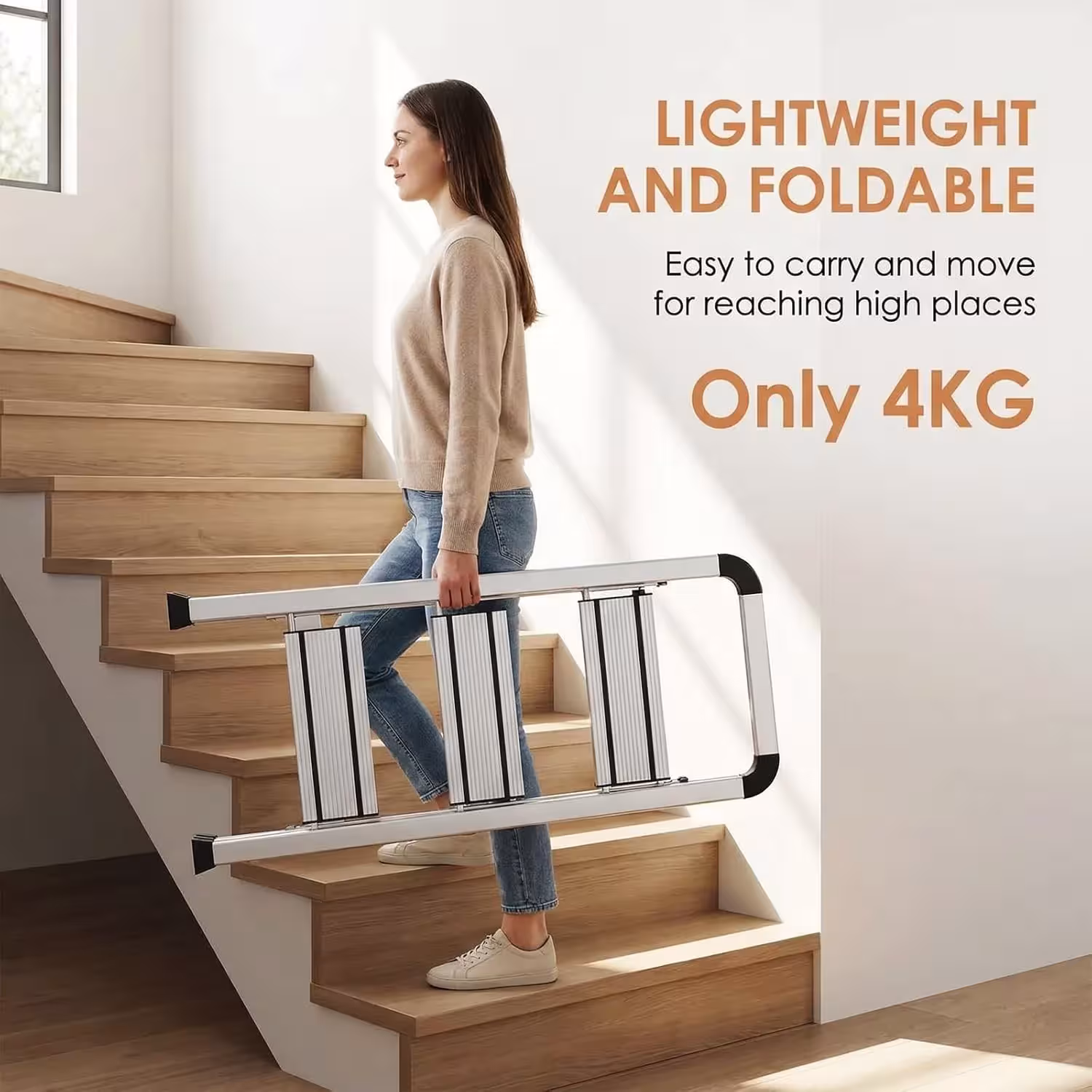 Aluminum ladder with platform