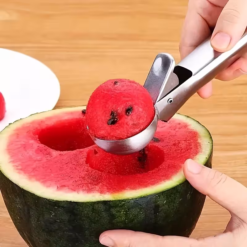 Cuchara para helado de acero inoxidable.