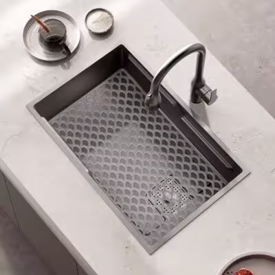 Silicone kitchen sink protector mat 46x31 cm with drainage holes