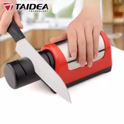 Affûteur électrique de couteaux TAIDEA TG1031 avec pierre diamantée, système d'affûtage en deux étapes pour couteaux de cuisine et céramique