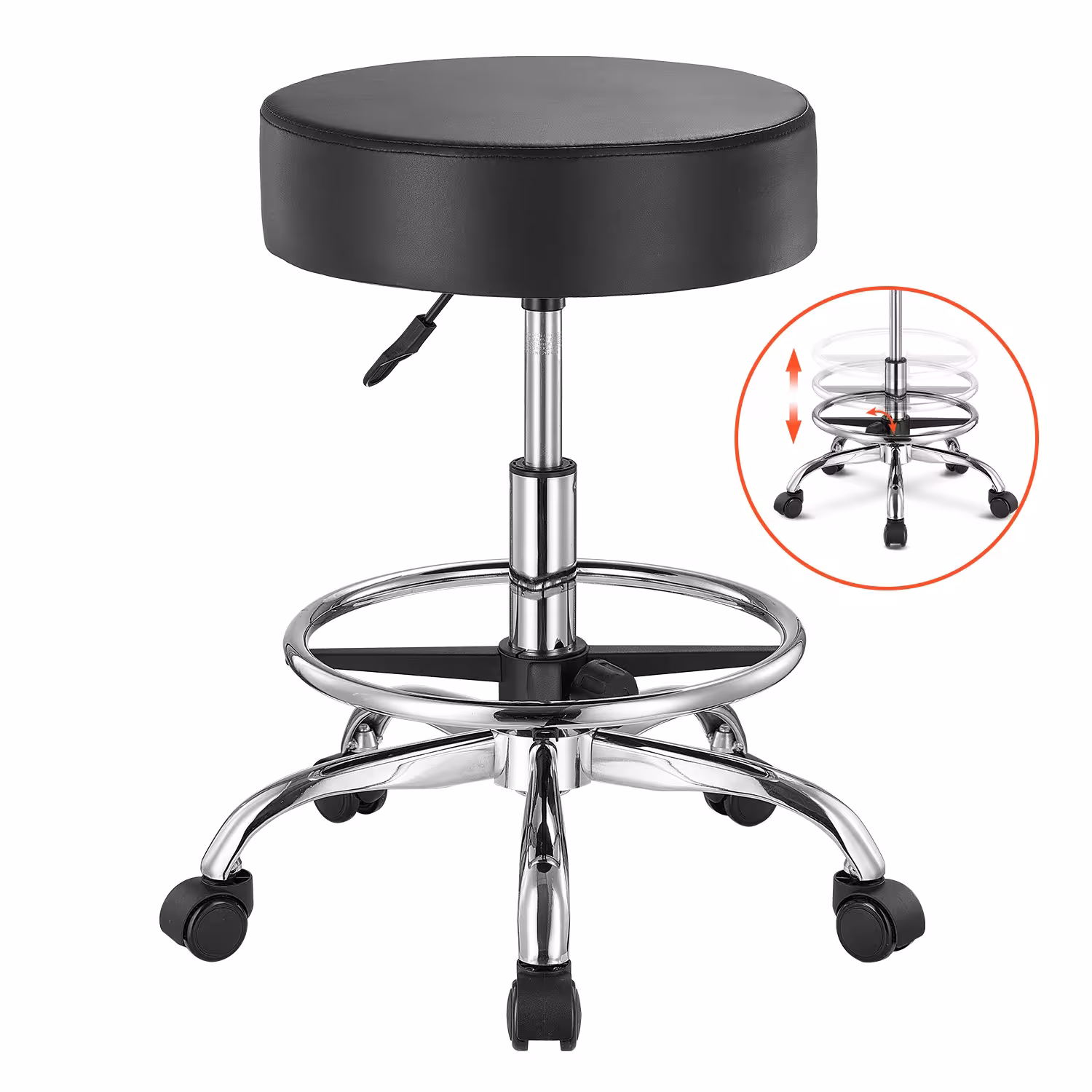Silla con ruedas SucceBuy, capacidad de carga hasta 204 kg, altura ajustable, ideal para salones y clínicas