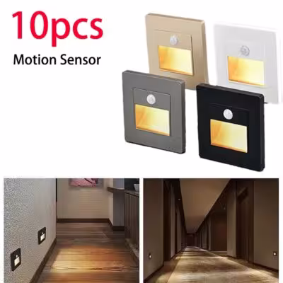 Motion sensor lamp AC110V-220V infrared LED PIR night floor lamp for stairs, hallways