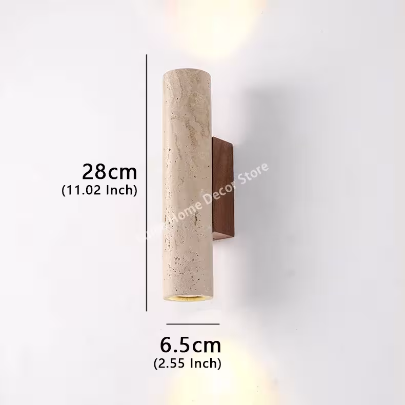 Lámpara de pared de piedra.