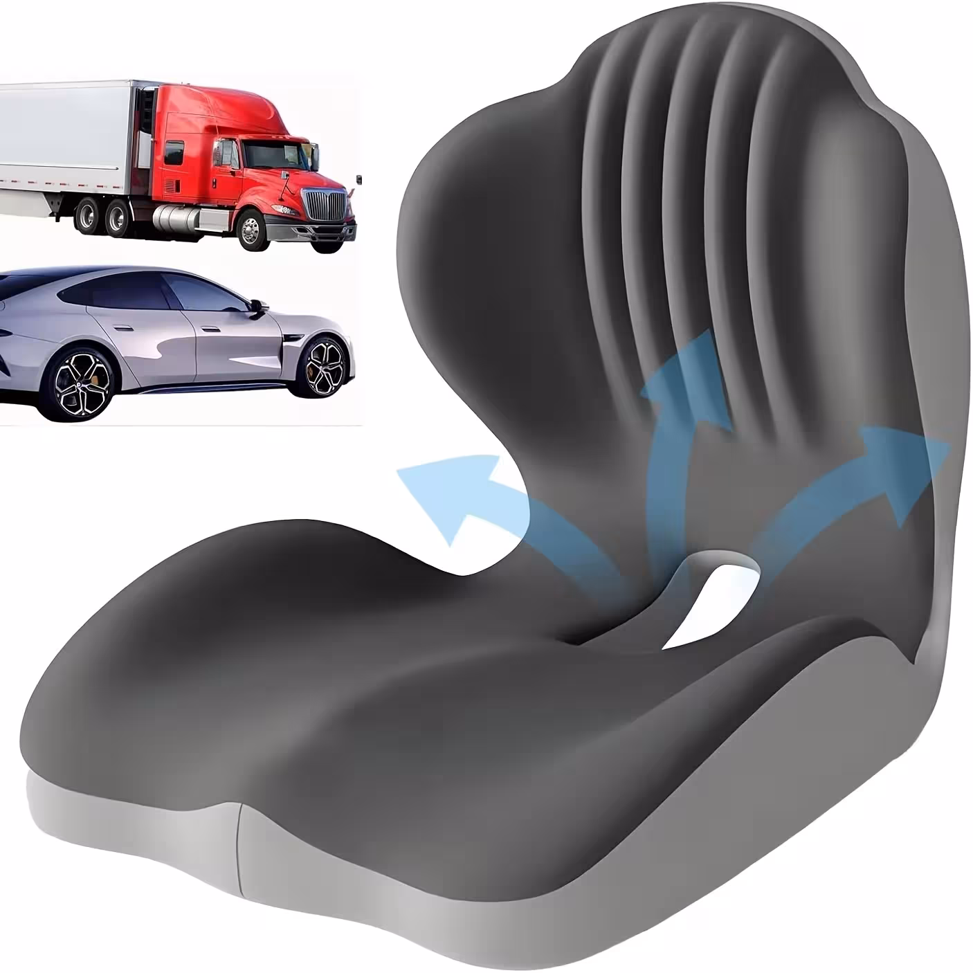 Ergonominė atminties putų sėdynės pagalvėlė nugaros palaikymui biuro kėdei automobiliui ir namams