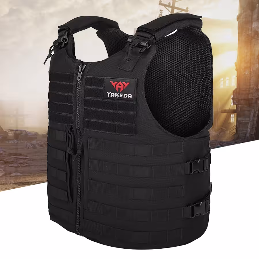 Chaleco de caza YAKEDA con sistema MOLLE y diseño de panal