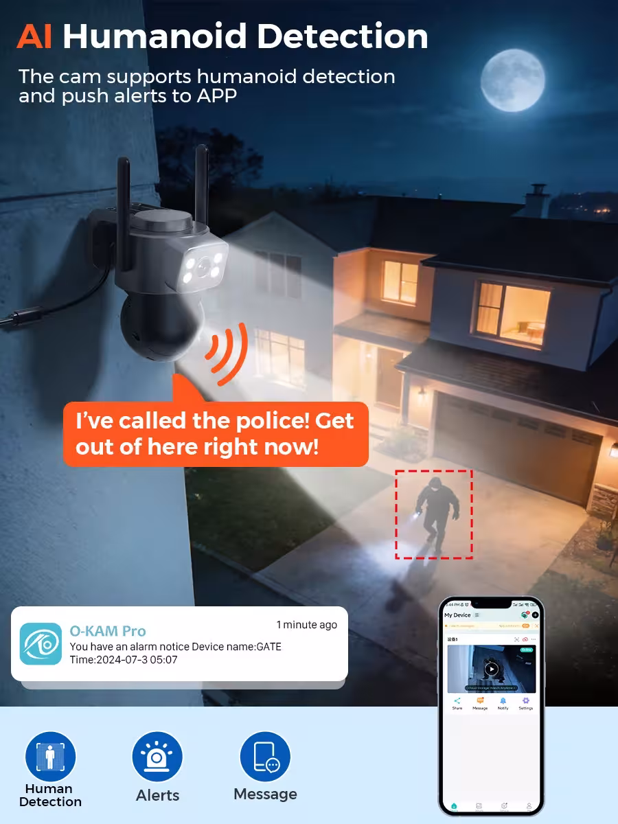 PTZ WiFi kamera su AI sekimu