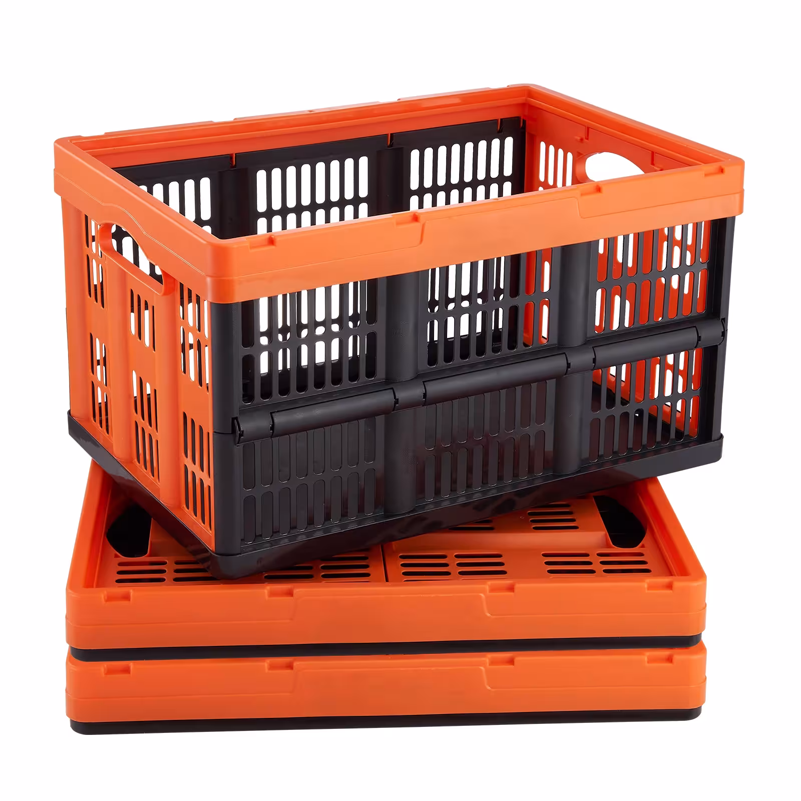 SucceBuy 45L scatola pieghevole con maniglie, scatola di stoccaggio di carico per vestiti, giocattoli e merci, 3 / 6 pz.