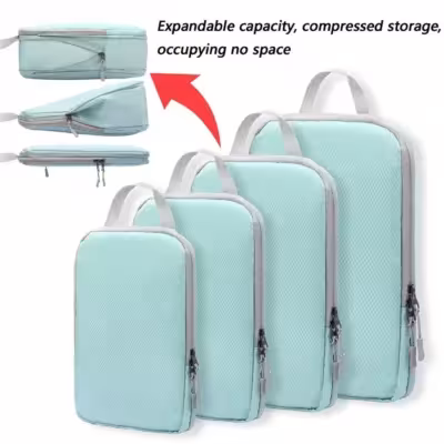 Compressible 4-Piece Business Travel Storage Bag with Vertical Waterproof Organizer