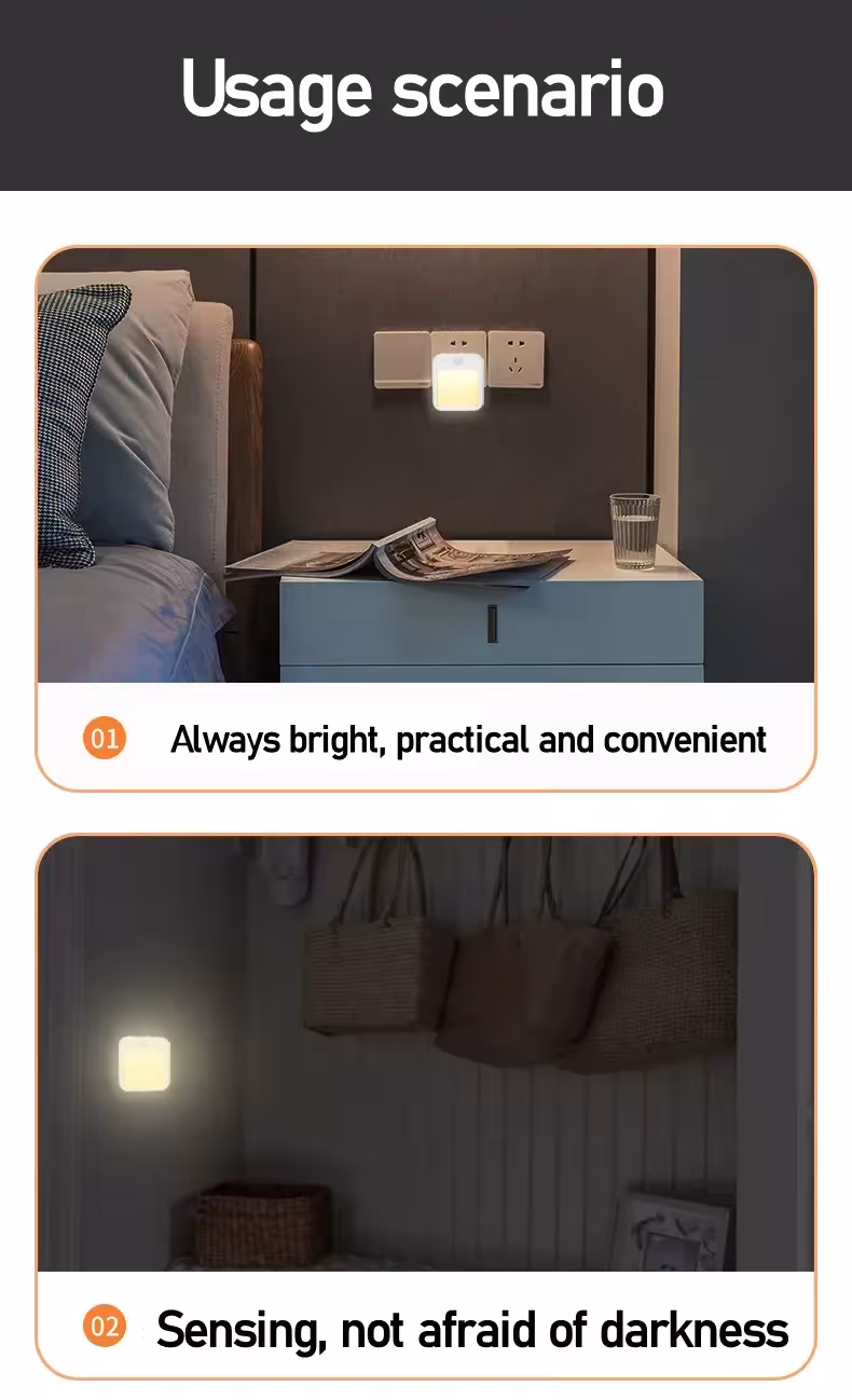 judesio jutiklio led naktinis šviestuvas