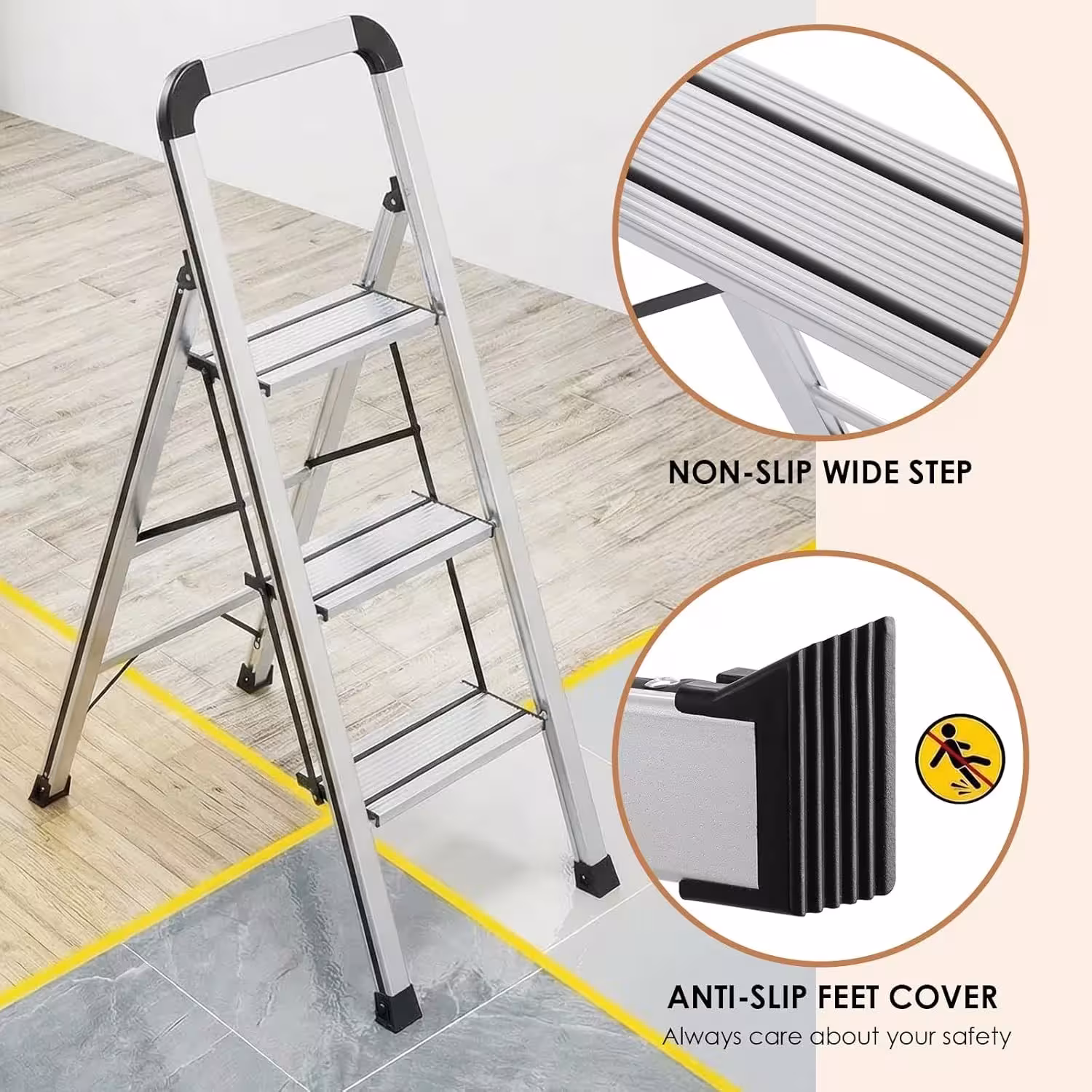 Aluminum ladder with platform