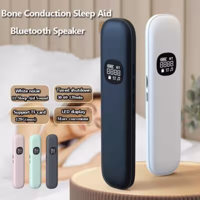 Altavoz Bluetooth de conducción ósea para colocar debajo del almohadón con ruido blanco, pantalla LED, reproductor TF y temporizador