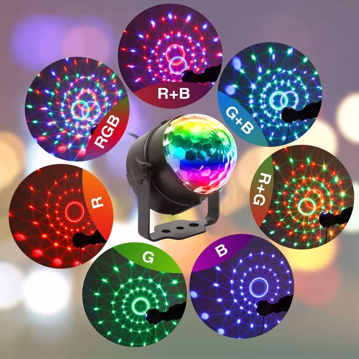 RGB scenos šviesos efektas