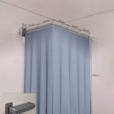 Asta pieghevole per tenda doccia in lega di alluminio impermeabile divisorio