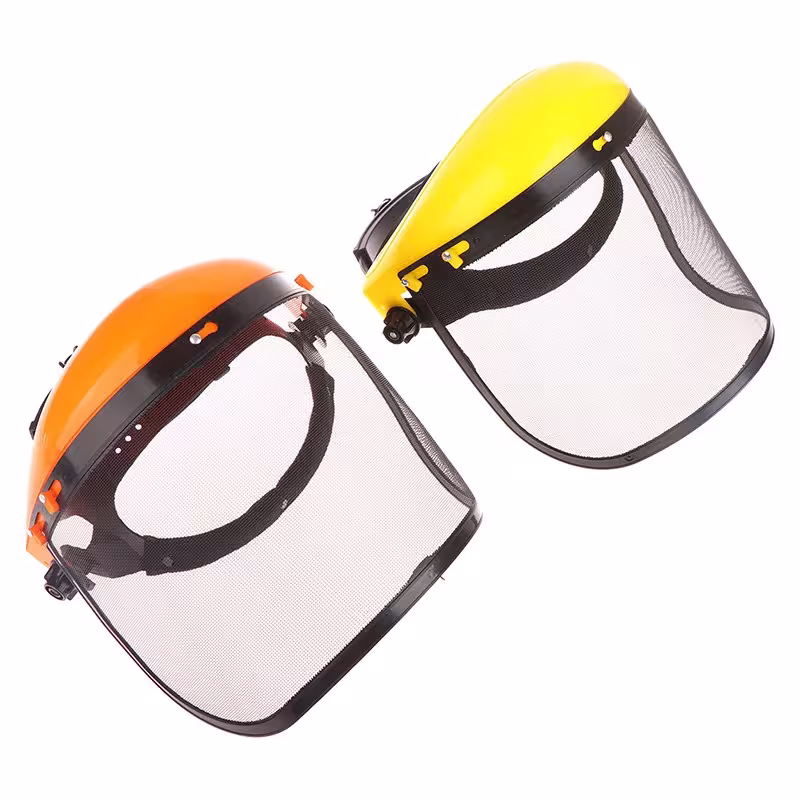 casco protector facial con malla
