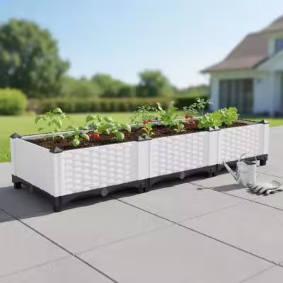 Erhöhtes Blumenbeet 120x40x23 cm für den Anbau von Gemüse, Blumen und Kräutern, robust und elegant