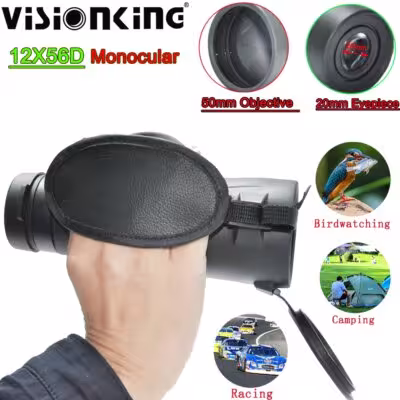 Visionking 12x56 galingas monokuliaras su rankena medžioklei, kempingui, turizmui, paukščių stebėjimui