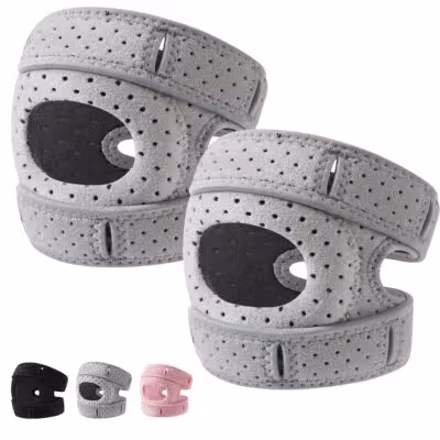 Breathable knee brace with patella strap for sports, running, and fitness