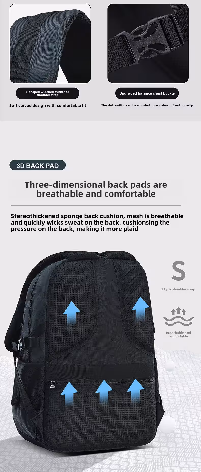 Orthopädischer Rucksack für Teenager