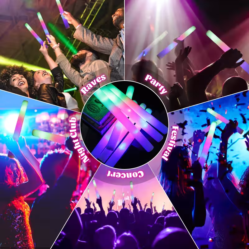 LED glowing foam sticks