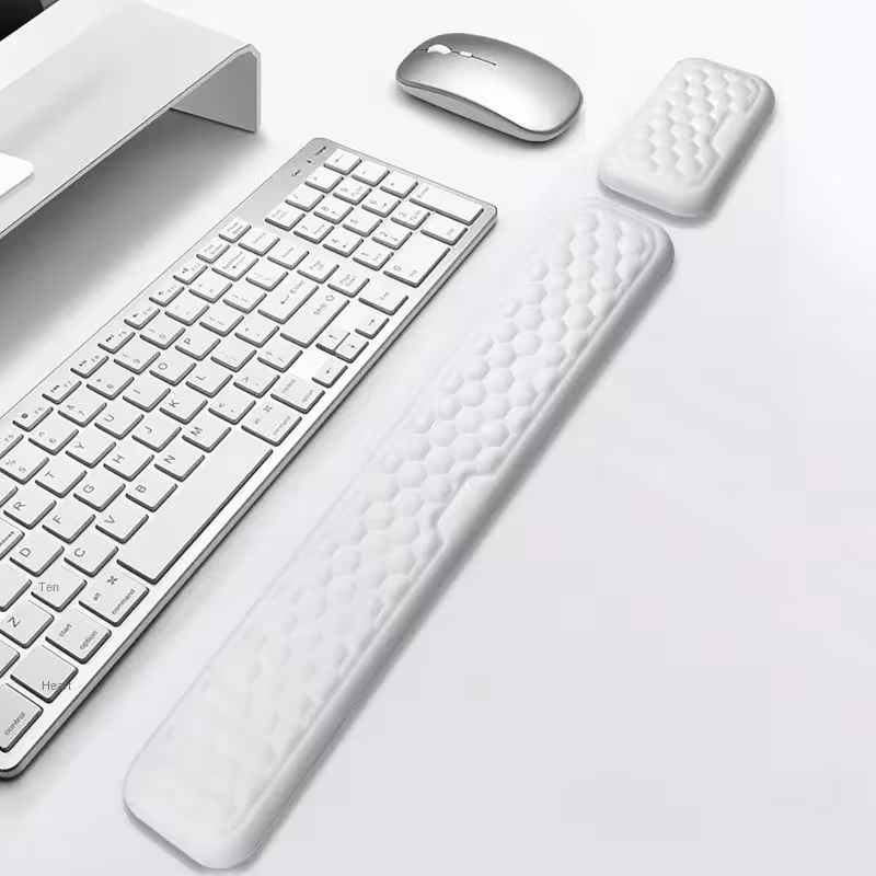 Tapis de souris ergonomique avec repose-poignet en mousse à mémoire pour ordinateur et portable