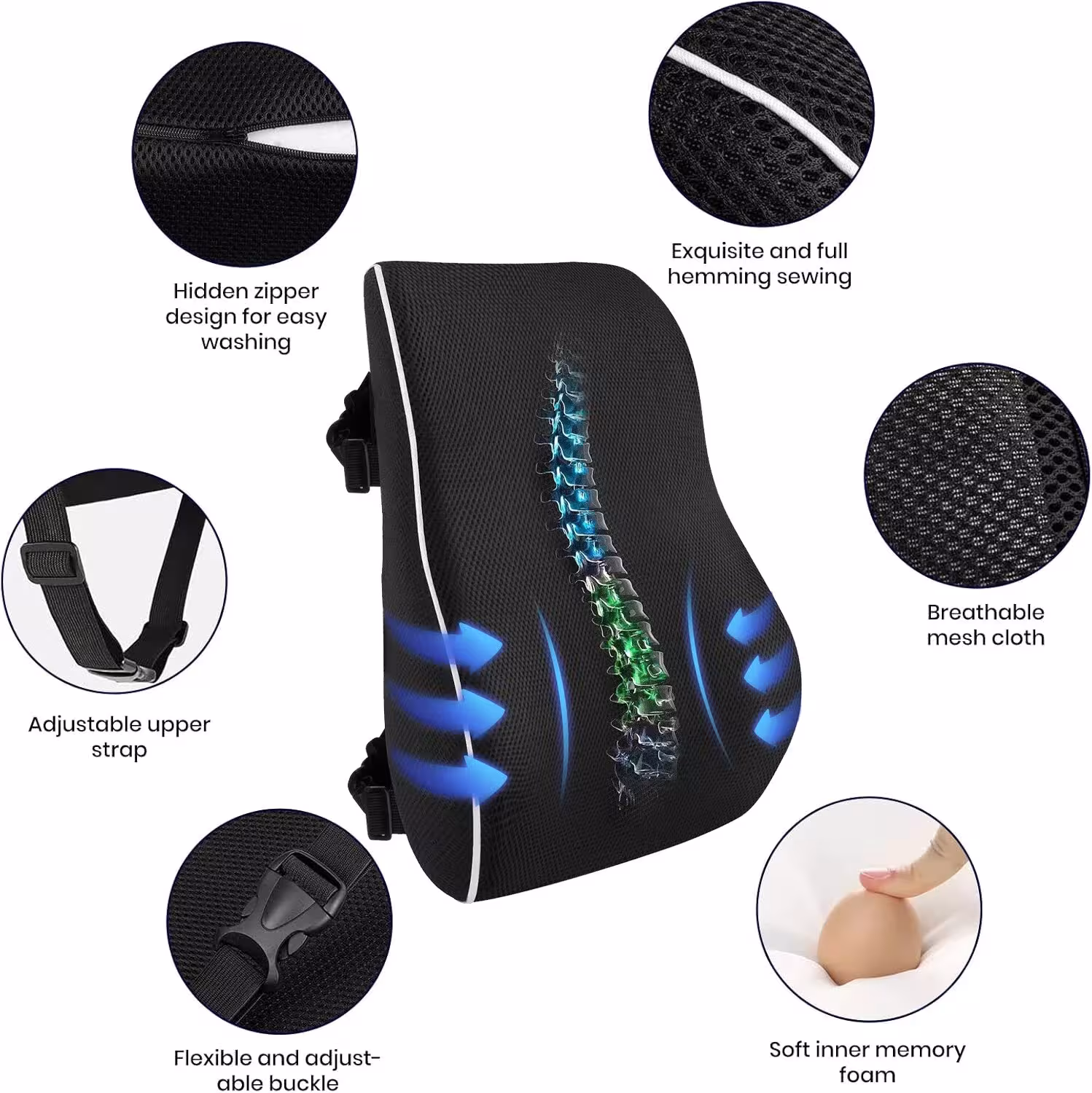 almohadilla de soporte lumbar