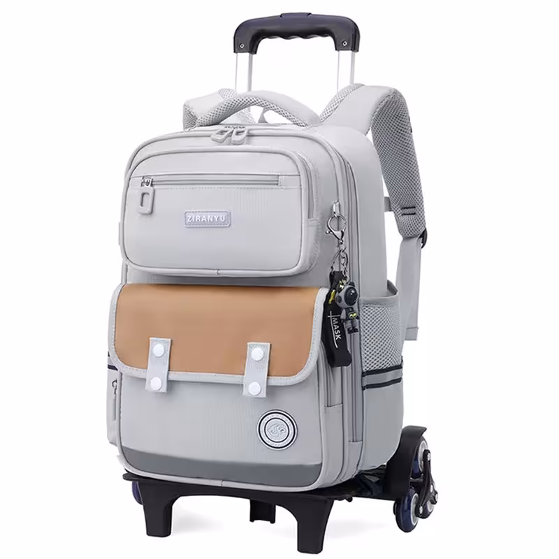 Sac à dos sur roulettes pour enfants avec poignée rétractable, 2 ou 6 roulettes, modèle de voyage