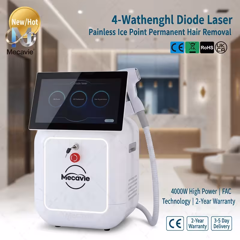 Appareil d'épilation laser diode 808nm Titan, 4 longueurs d'onde, 5000W, pour salons professionnels