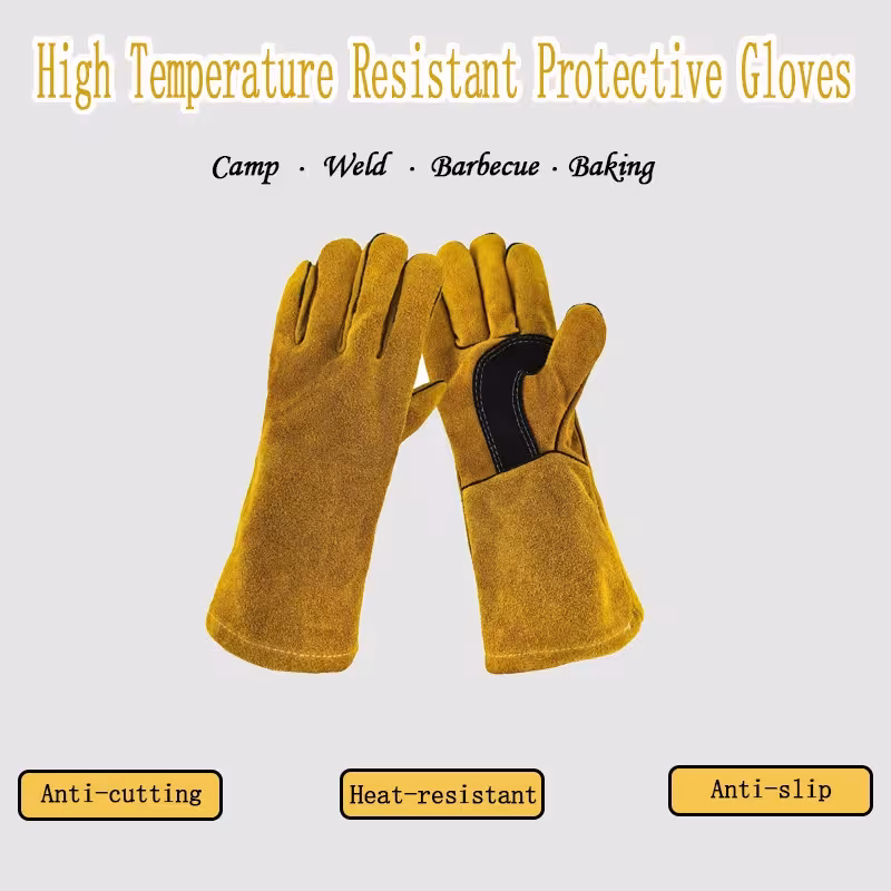 fire-resistant leather work gloves