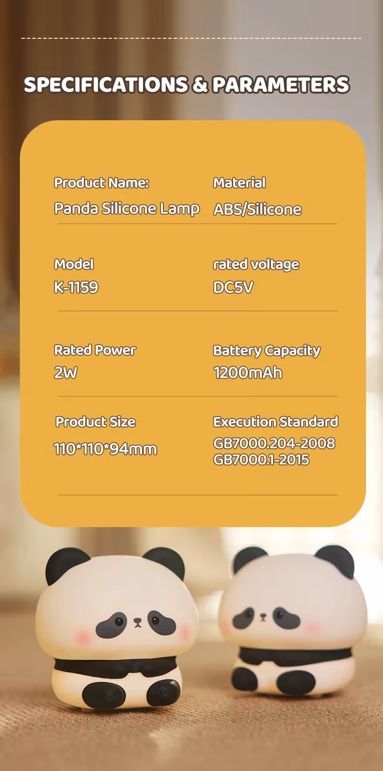 Lámpara panda LED