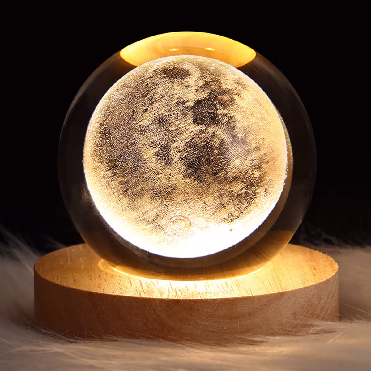 lampe de nuit en forme de boule de cristal