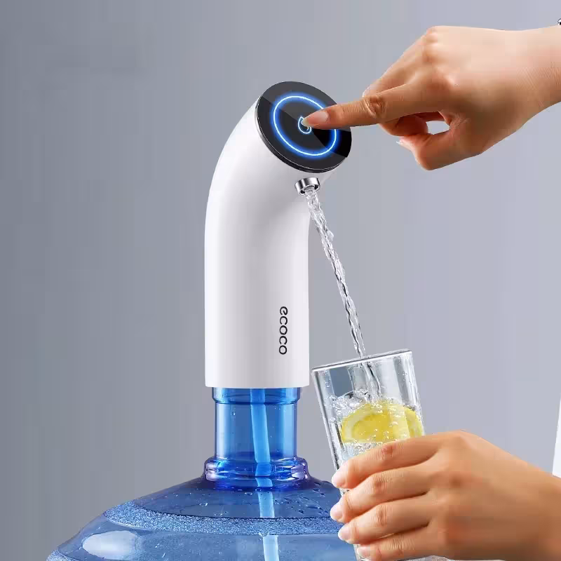 Mini pompa per bottiglie da 19L, ricaricabile tramite USB, portatile, automatica.