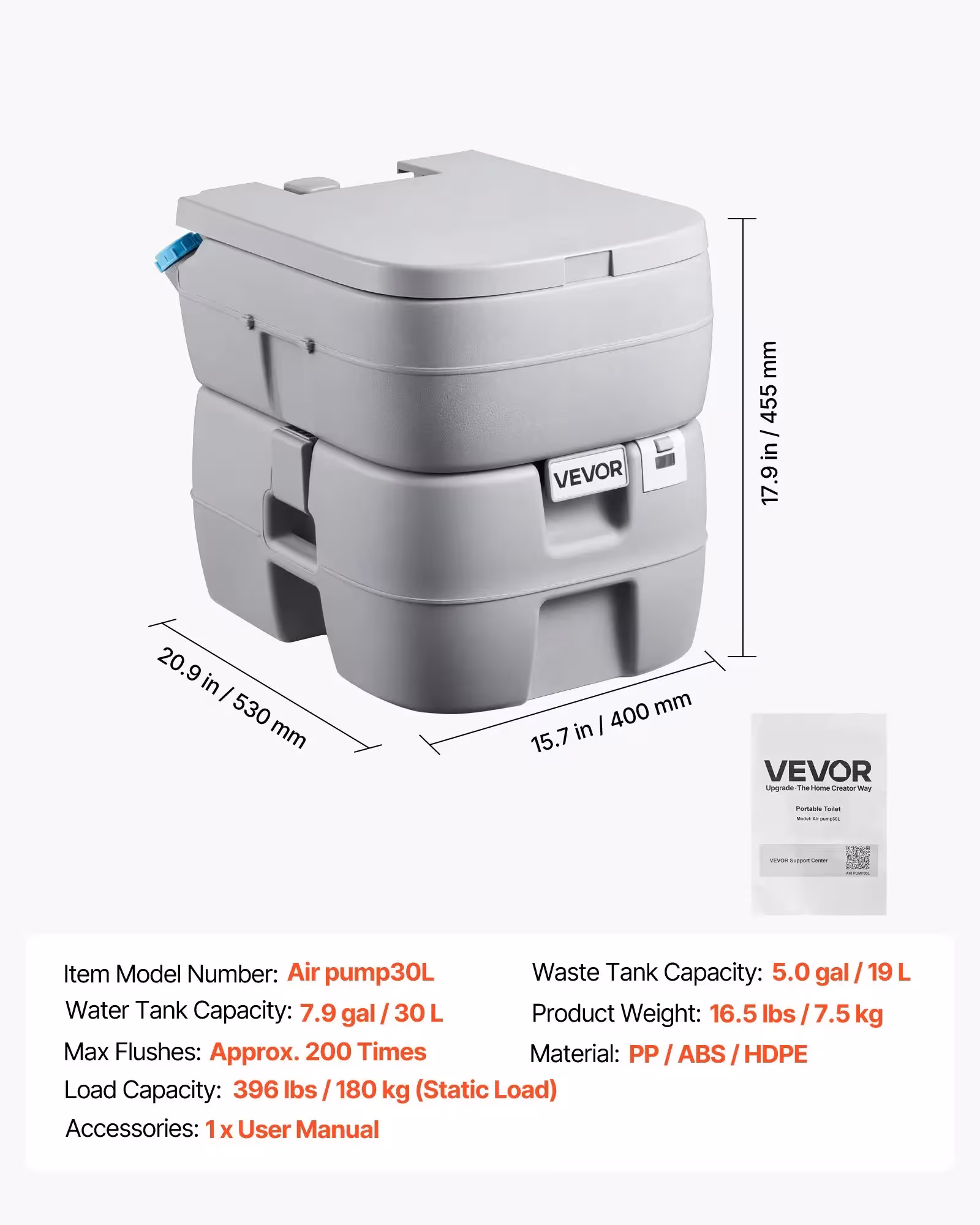 Portable camping toilet