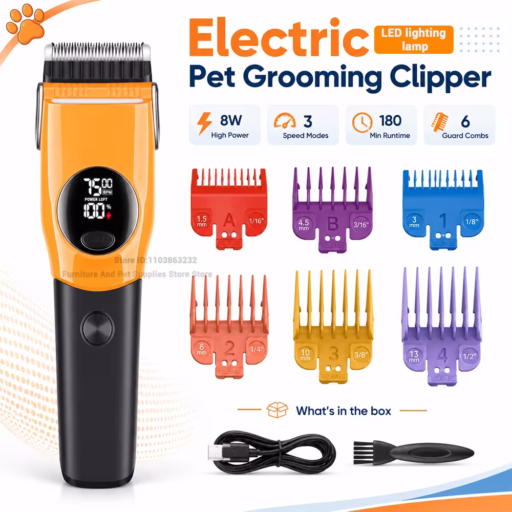 Electric dog clipper professional hair clippers cordless low noise level