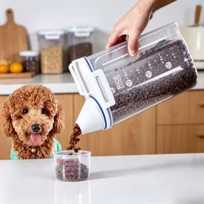 Premium-Lebensmittelbehälter für Haustiere, große Kapazität, leicht zu reinigen, langlebiges und stilvolles Design für Hunde und Katzen.