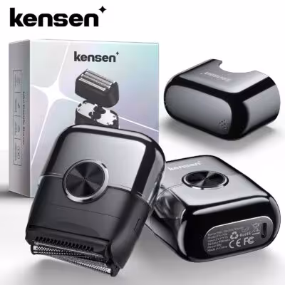 Afeitadora eléctrica KENSEN S26 para hombres con cuchillas flotantes 4D, IPX6, 8000RPM, portátil