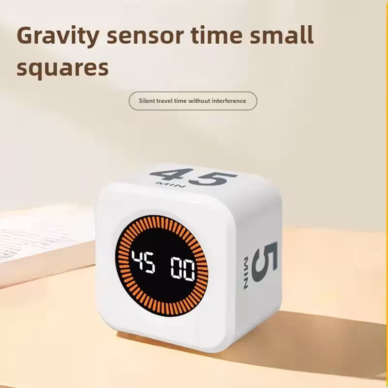 Cubo temporizador gravitacional con pantalla LED, 4 ajustes de tiempo, herramienta de control para cocina y estudio