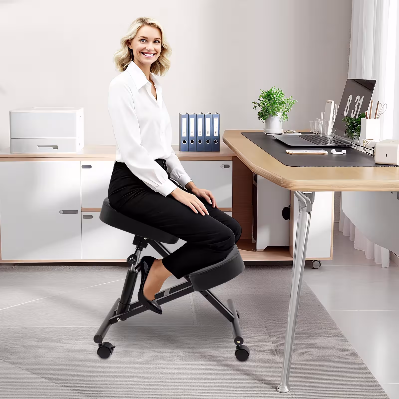 sedia ergonomica per sedersi a gambe piegate