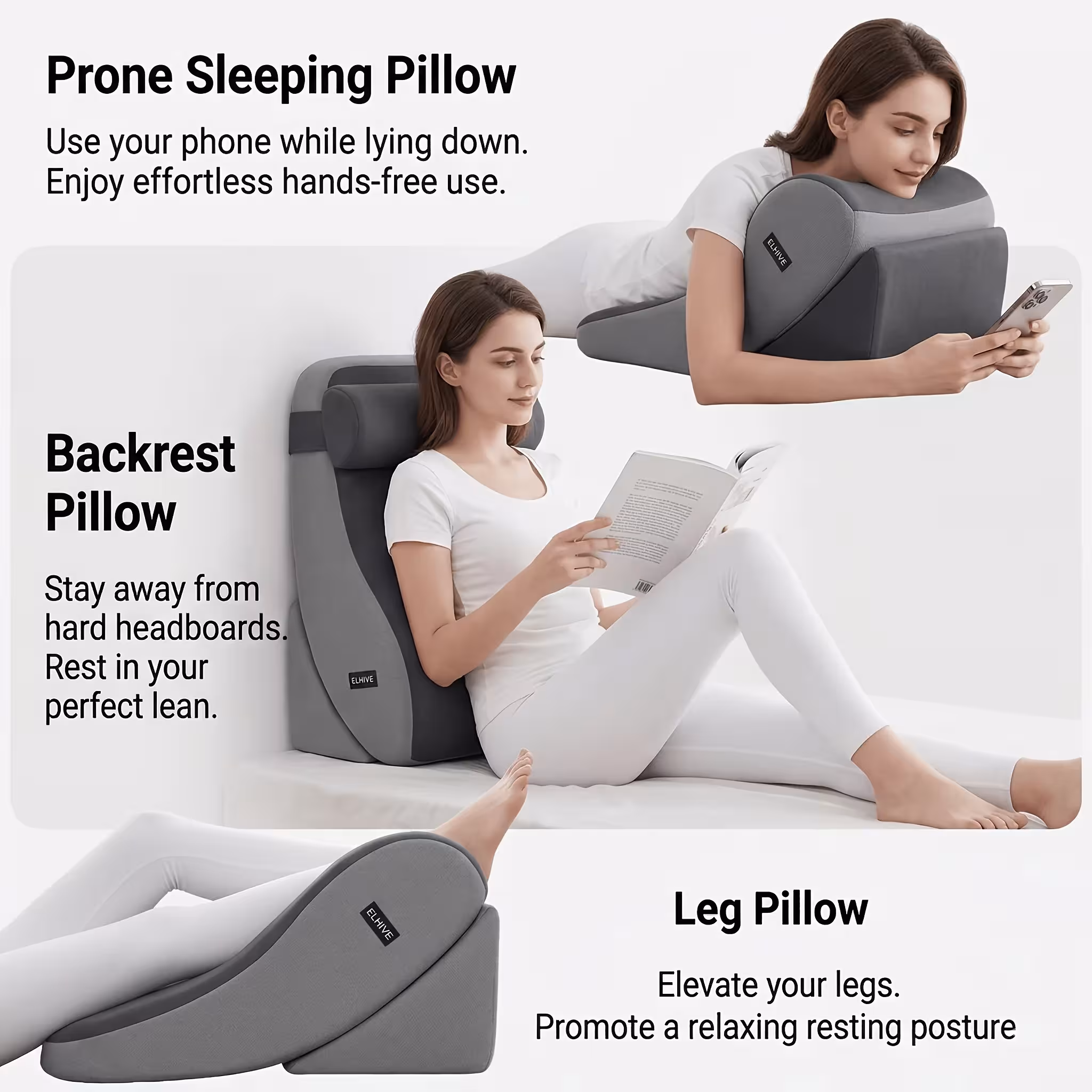 Reading pillow for the bed