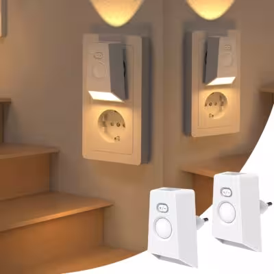 LED-Nachtlicht mit Bewegungssensor, Wandlampe für Schlafzimmer, Treppen und Flure, warmweißes Licht, EU-Stecker