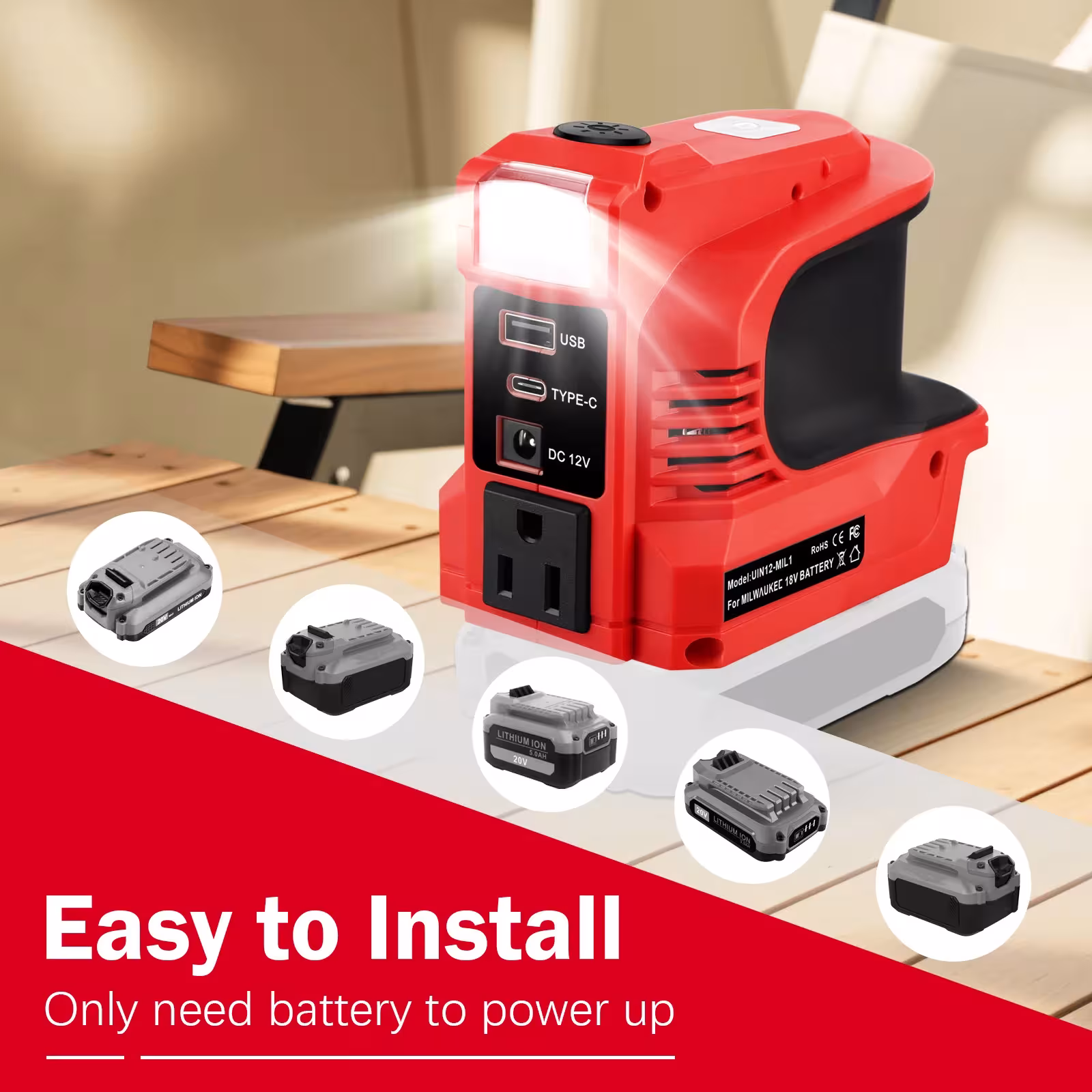 220V inverteris akumuliatoriui