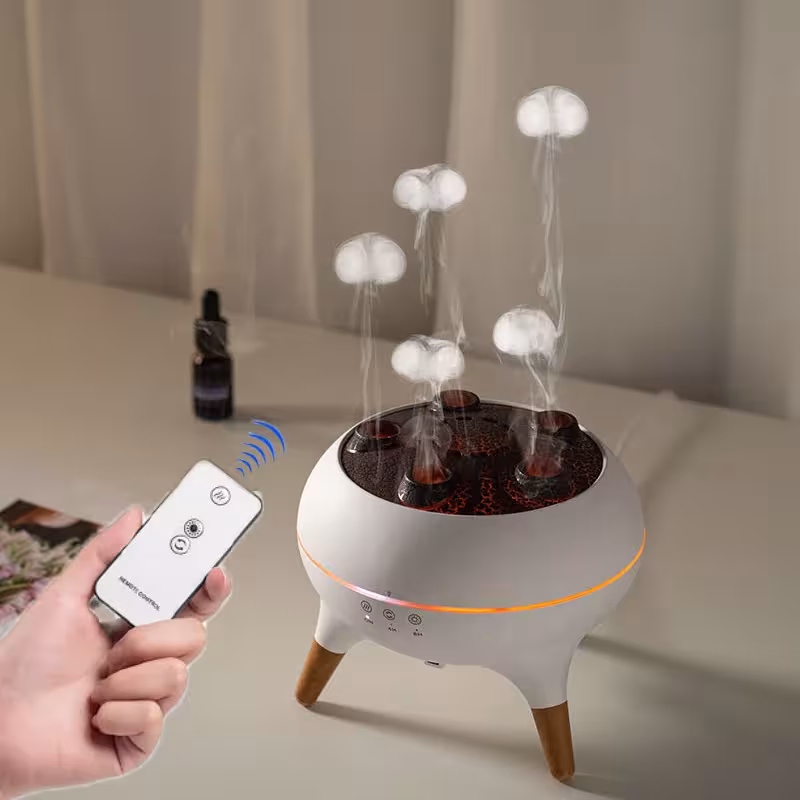 Irrigatore d'aria dinamico Meduse 250ml con diffusore di oli essenziali e luce a 7 LED