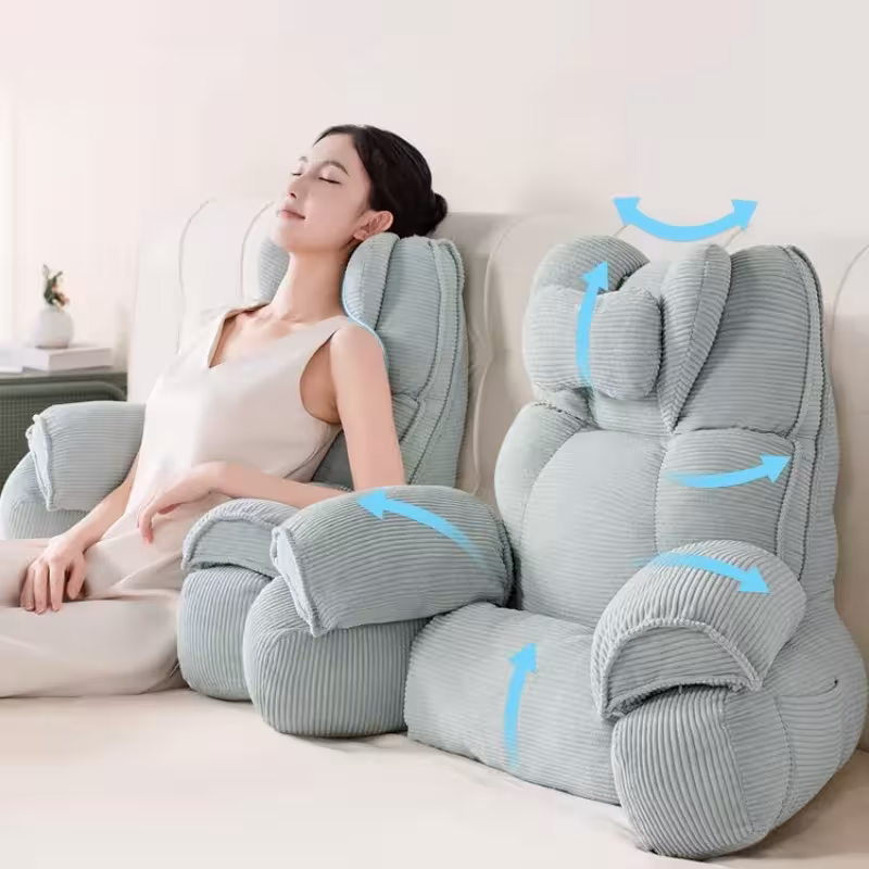 Comodo cuscino di supporto per schiena e zona lombare per donne incinte, ideale per la lettura, il relax e l'allattamento, con fodera rimovibile e lavabile.