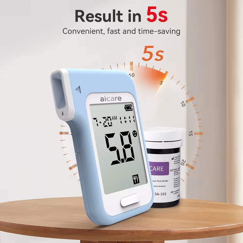 Gliukometrų komplektas su testinėmis juostelėmis ir lancetais namų diabeto testavimui