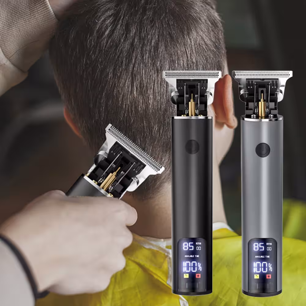 Machine à couper les cheveux électrique professionnelle avec charge rapide et huile, idéale pour couper les cheveux à domicile et en salon.